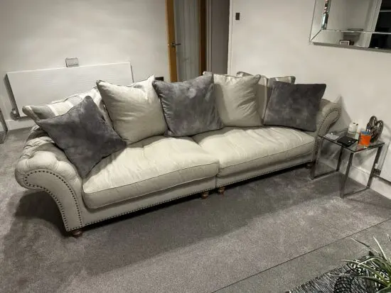 Chesterfield style grey sofa