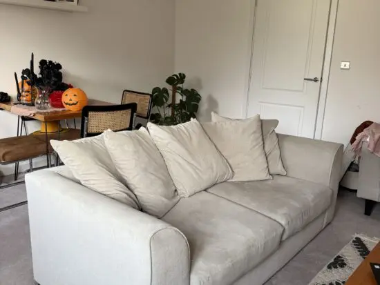 Beige 3 seater sofa