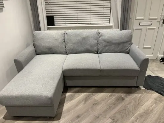 Oak Furniture Land Reversible 3 seater chaise sofa bed in Ash Fabric