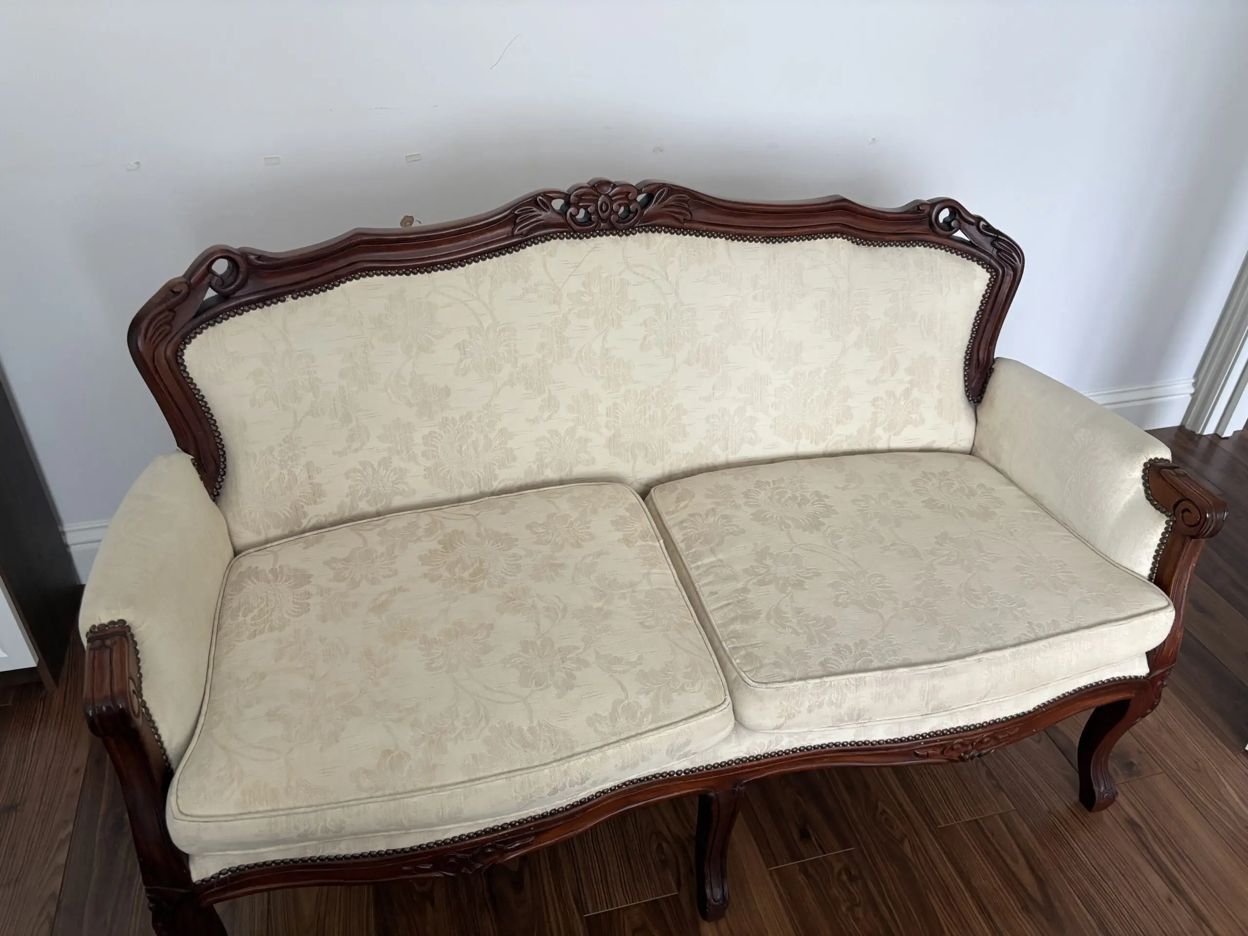 African mahogany carved 2 seater and single seater