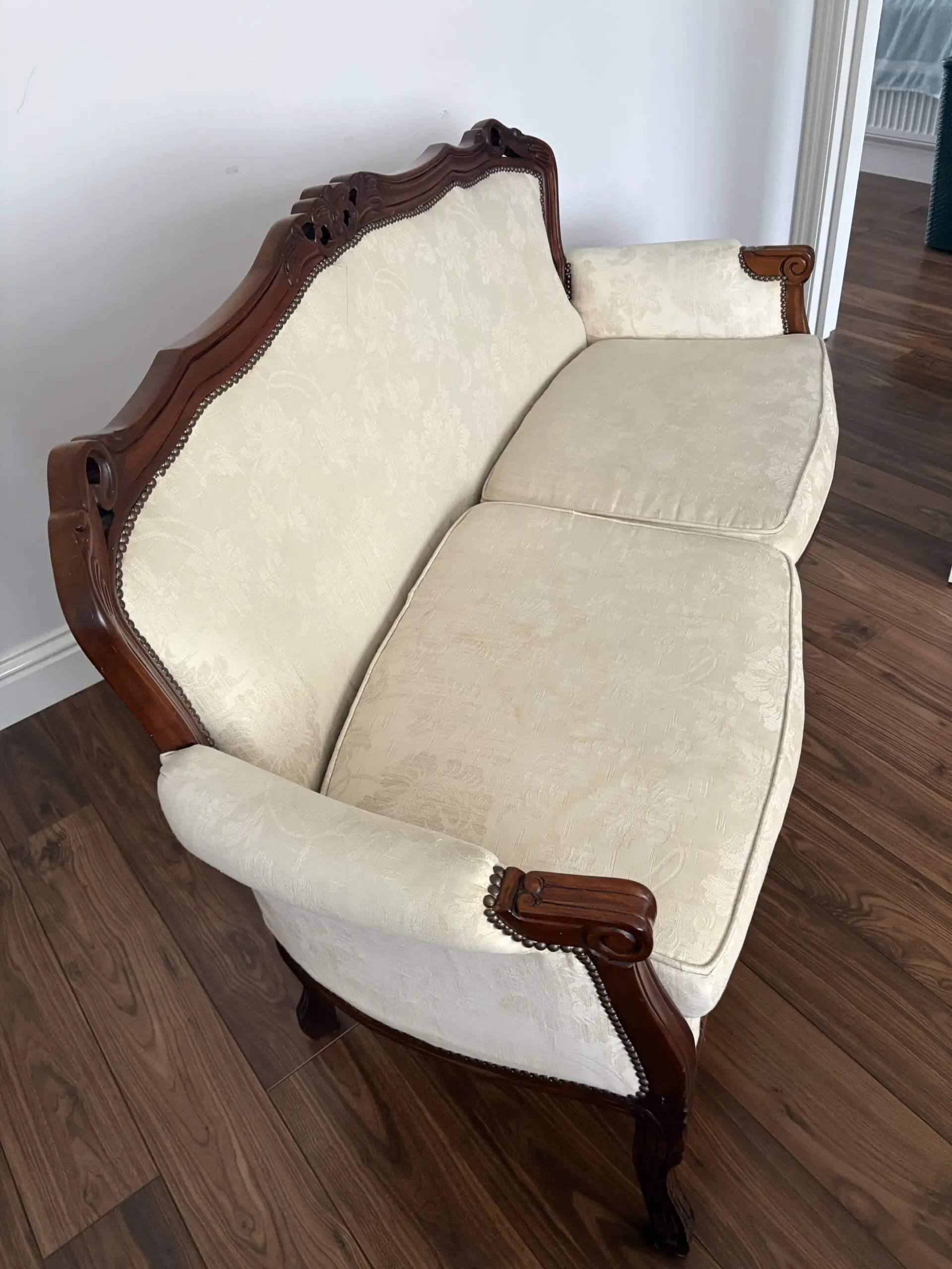 African mahogany carved 2 seater and single seater