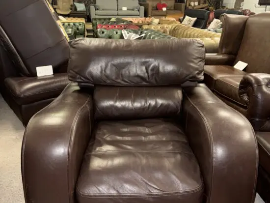 John lewis dark brown real leather armchair