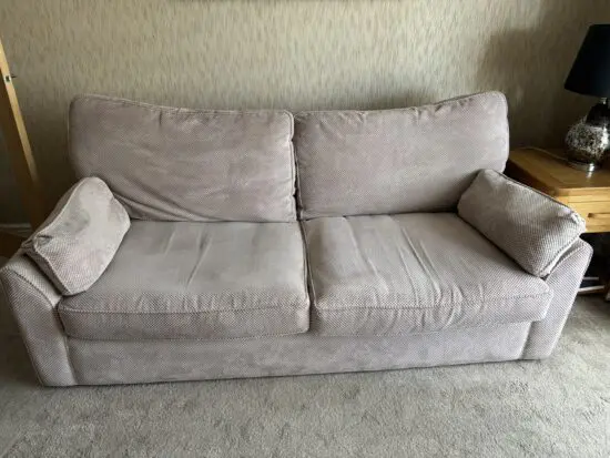 3 and 2 seater couches and storage ottoman/ foot stool