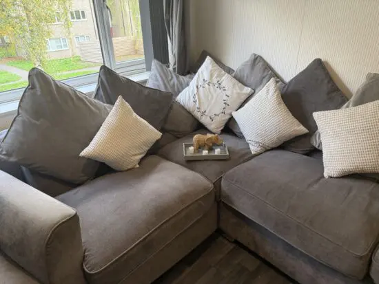 Bespoke large corner sofa 2seater chair and pouffe