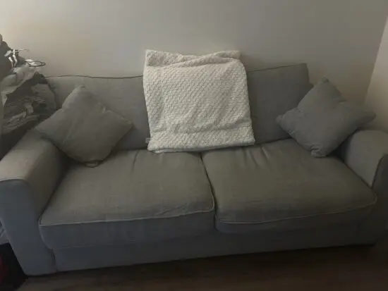 Grey Two Seater Sofa and Swivel Cuddle Chair