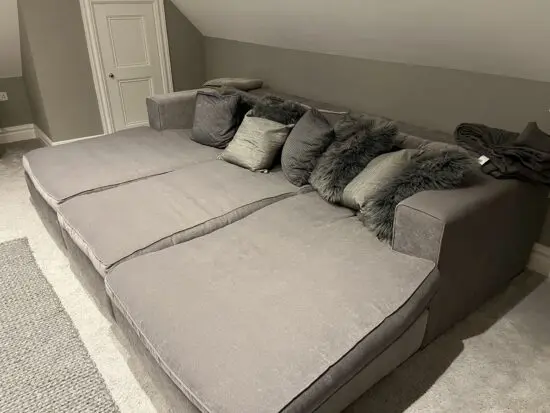 Bespoke movie room lay down sofa