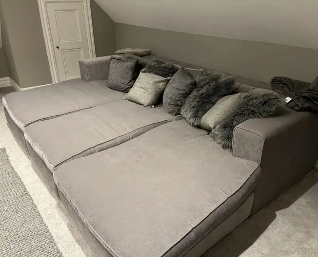 Bespoke movie room lay down sofa