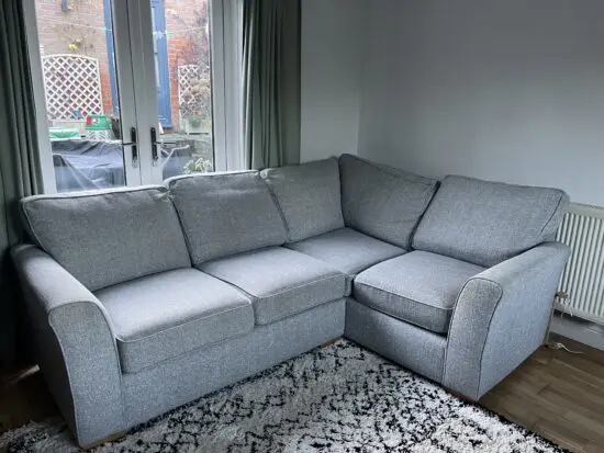M&S Lincoln right hand corner sofa in grey/silver weave