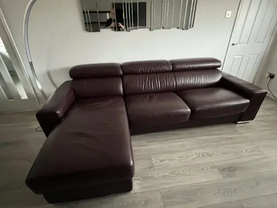 Leather sofa bed