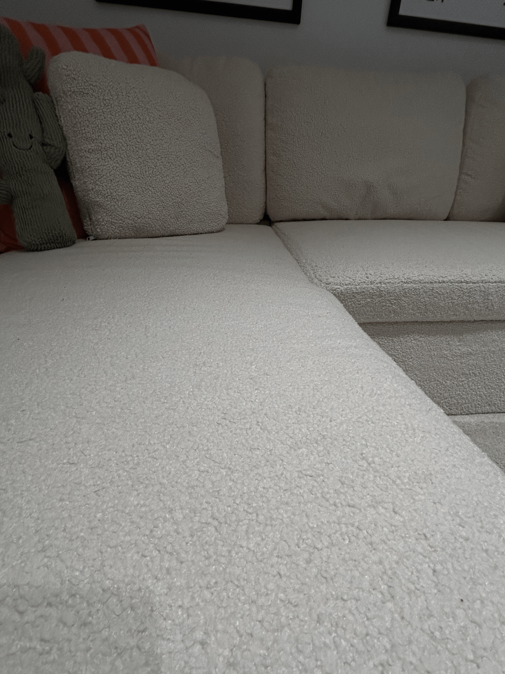 3-Seater Reversible Corner Sofa Bed in Boucle Fabric