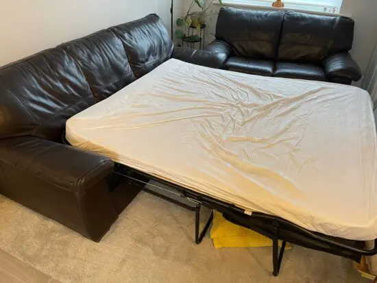 Leather - 3 Seater Double Sofa Bed, 2 seater sofa - Sofa Set - Dark Brown