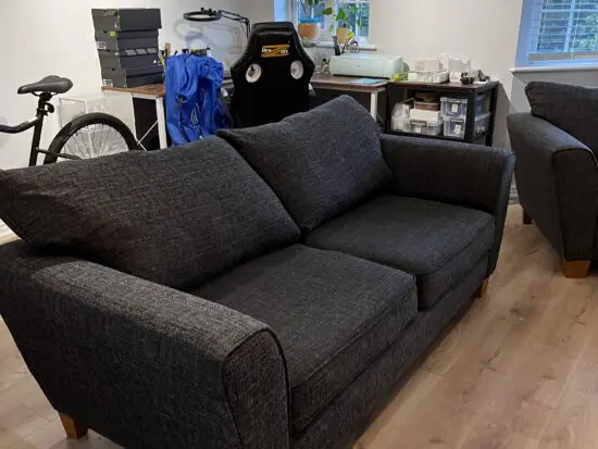 SCS, Charcoal grey three seater sofa plus matching chair