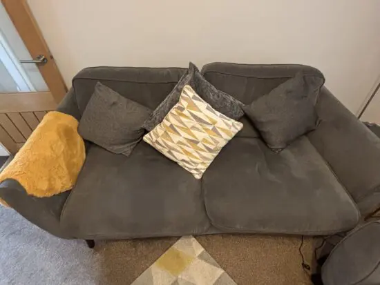 DFS Grey Aurora 2 Piece Sofa Set