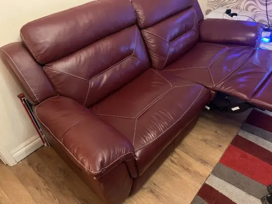 Delta Rouge leather double recliner