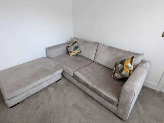 Sofology Majestica Sofa (Silver) with Footstool