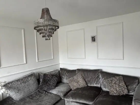 DFS crushed velvet Grey corner sofa