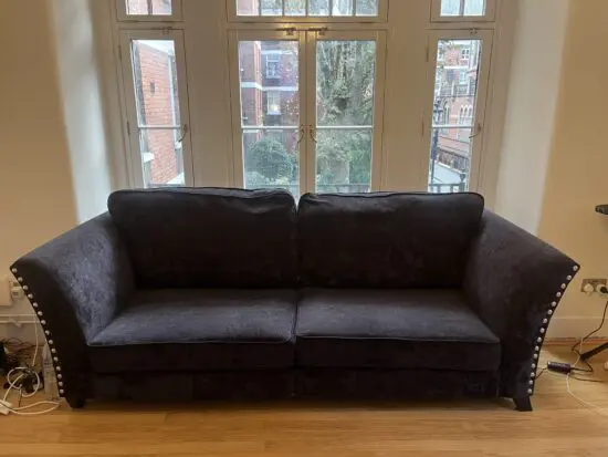 Sofology Navy Velvet 4 Sester Split Sofa