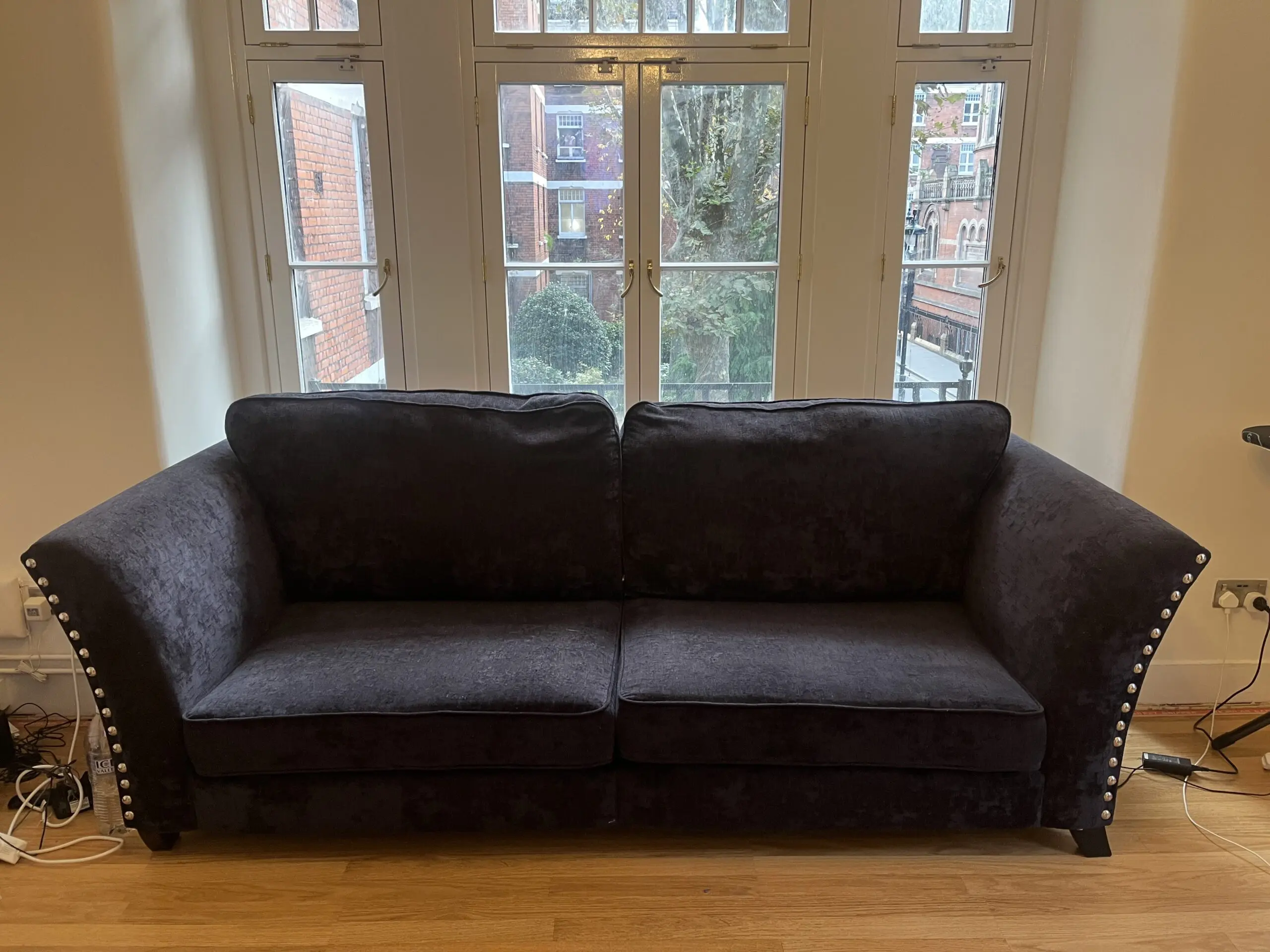 Sofology Navy Velvet 4 Sester Split Sofa