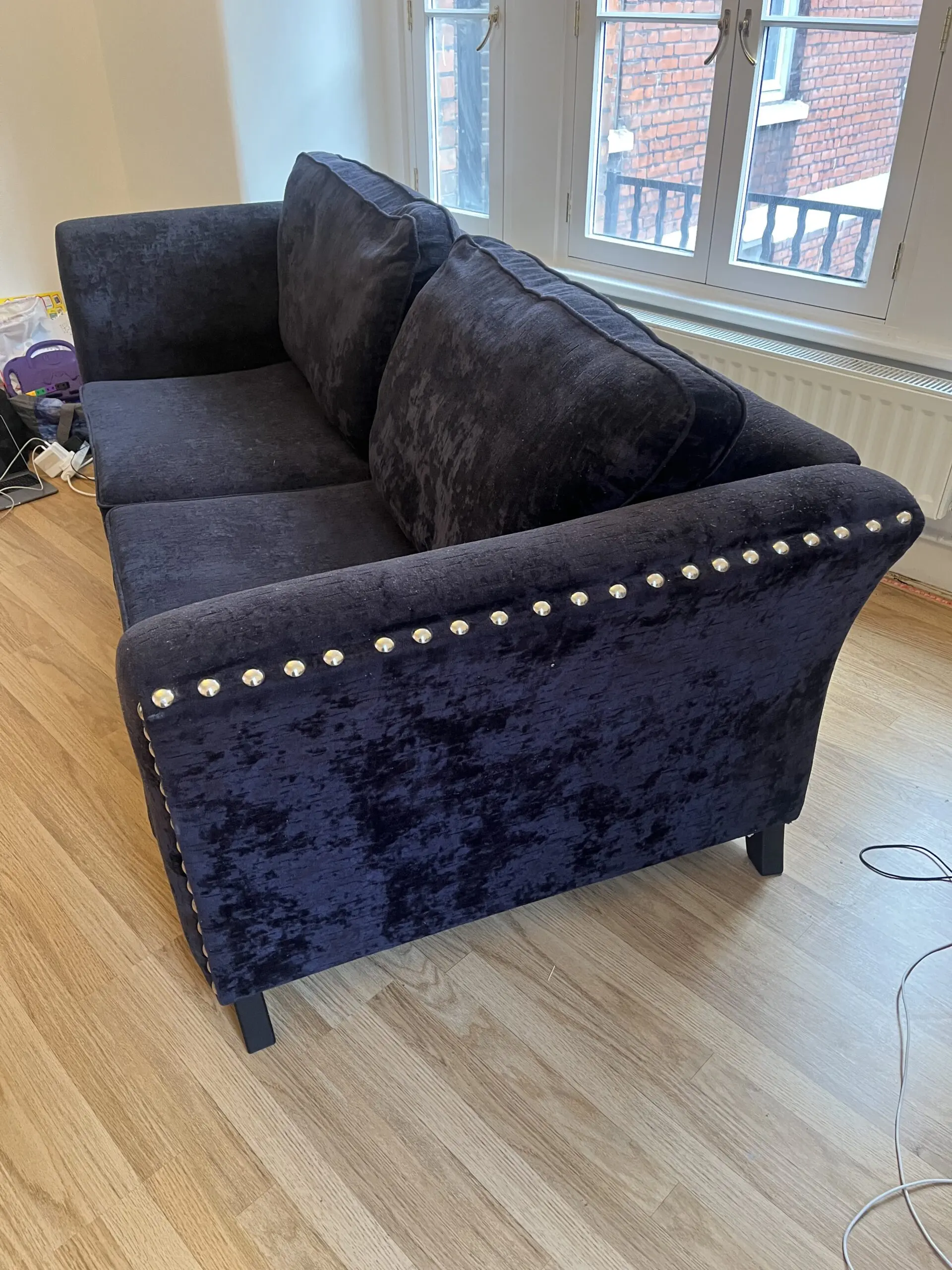 Sofology Navy Velvet 4 Sester Split Sofa