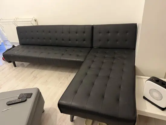 Dawson Faux Leather Sofa Bed with Chaise