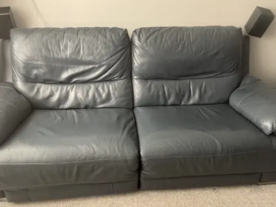 DFS Denim Blue Falcon Leather Power Reclining set