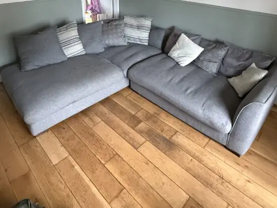 DFS loversall grey corner sofa
