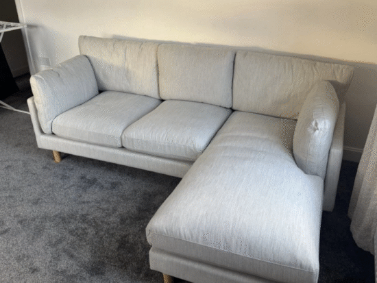 Habitat pale grey L shape corner sofa in 2 sections