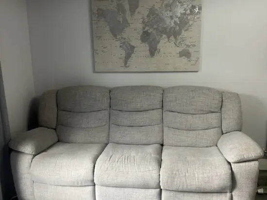 Oak Furniture Land Marlow Dove Grey Electric Recliner 3 Seater Sofa