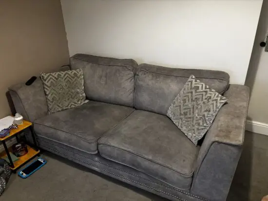 SCS Grey sofas & footstall