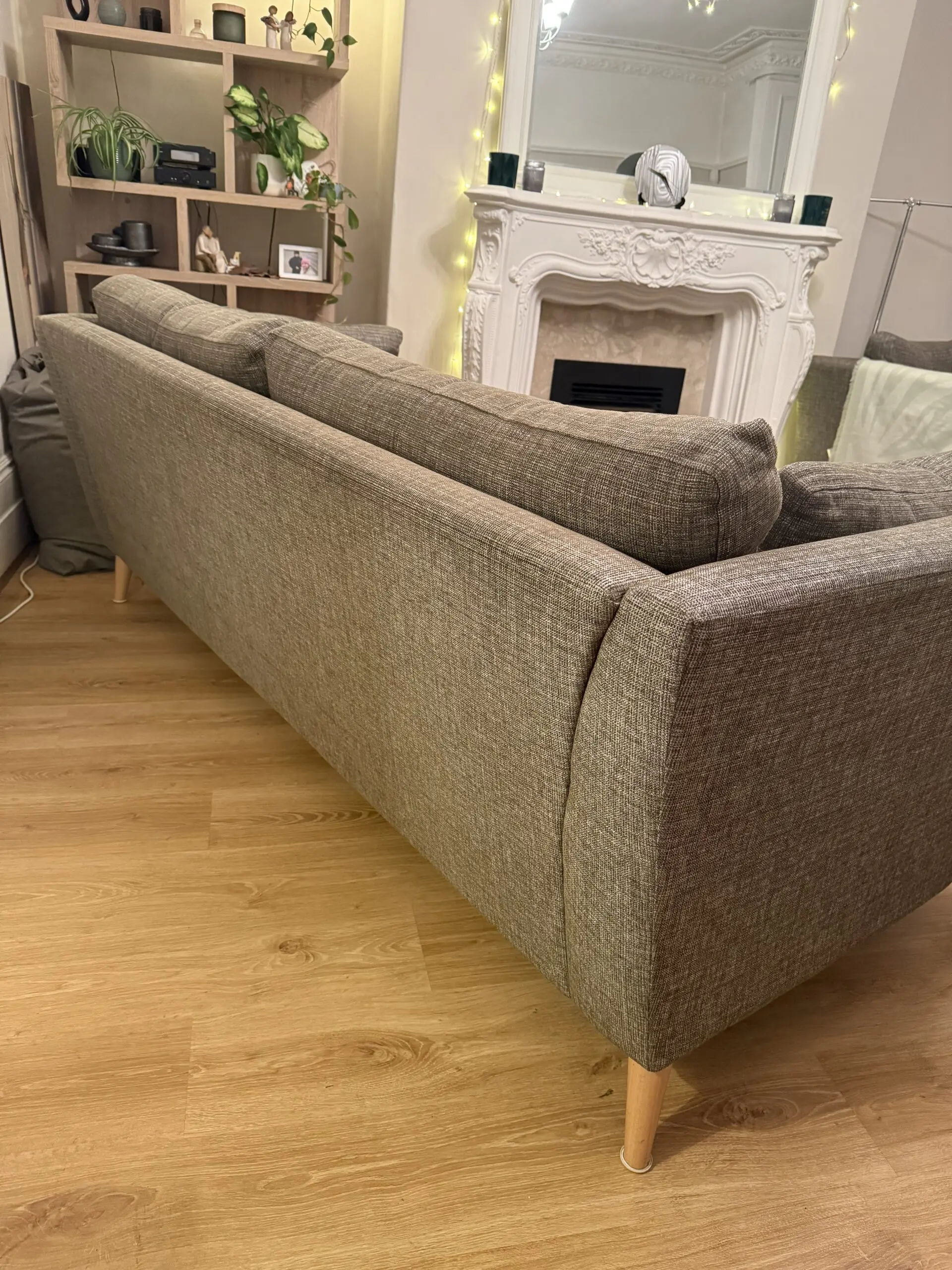 DFS Zeus - Khaki Combina (Green/natural) 4 seater sofa and chair