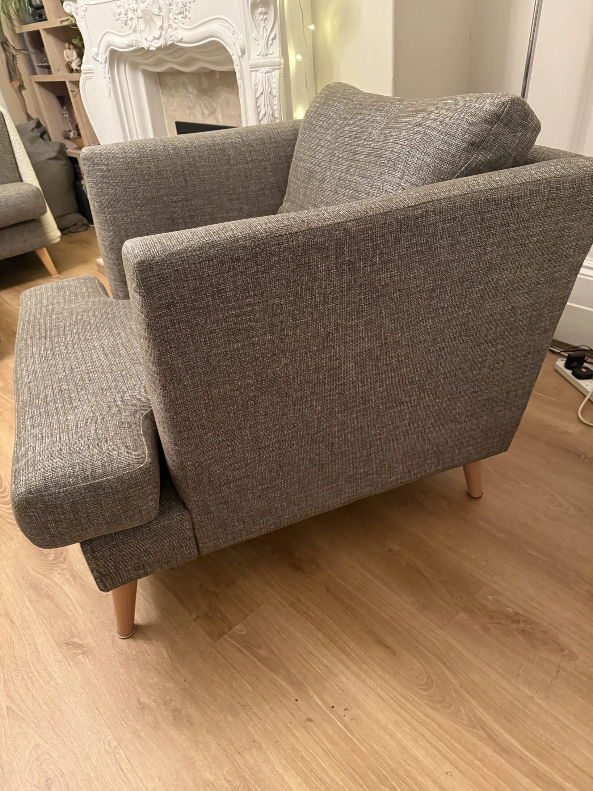 DFS Zeus - Khaki Combina (Green/natural) 4 seater sofa and chair