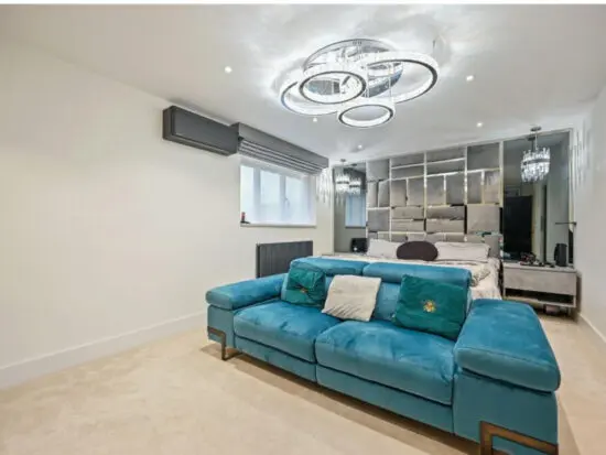 Bespoke green electric recliner sofa