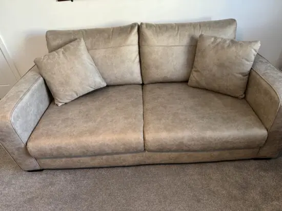 Carson Antique Faux Leather 3 seater sofa - mink