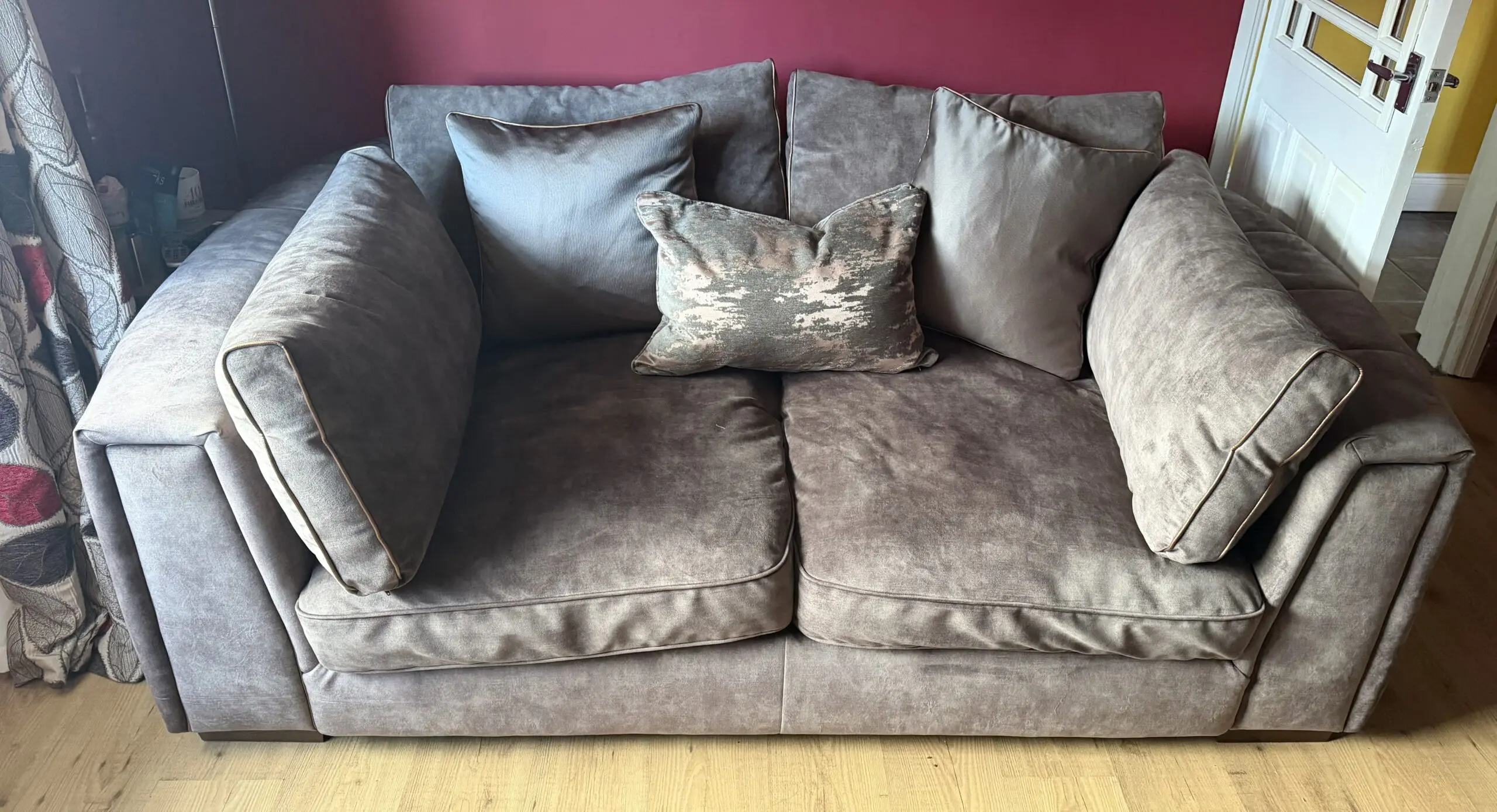 Sofology Emperor sofa and footstool in colour Espresso