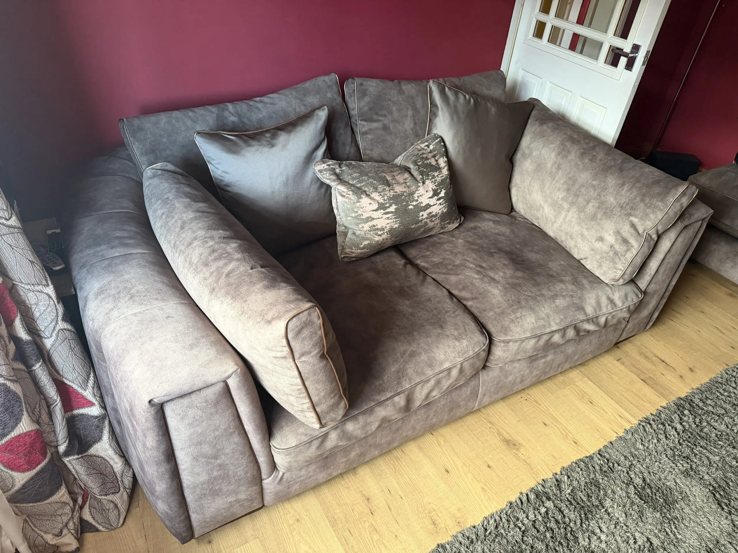 Sofology Emperor sofa and footstool in colour Espresso