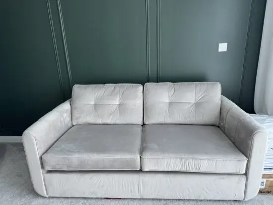 Sofology 3 Seater Deluxe Velvet Sofabed, Chrome Feet, Sleek Mink