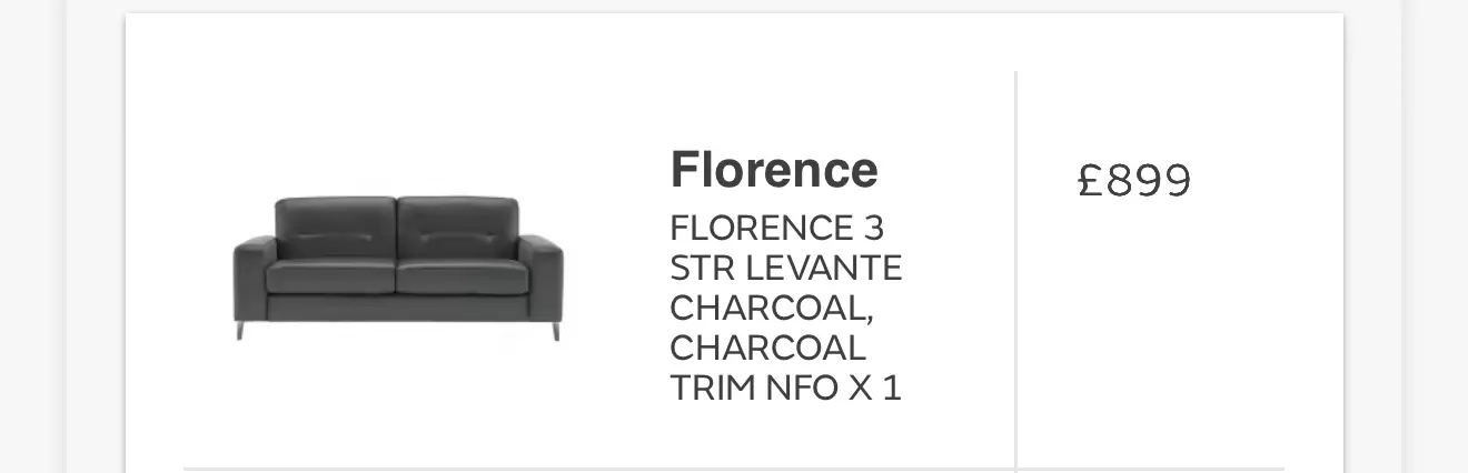 Sofology Charcoal ‘Florence’ 3-piece sofa suite & footstool