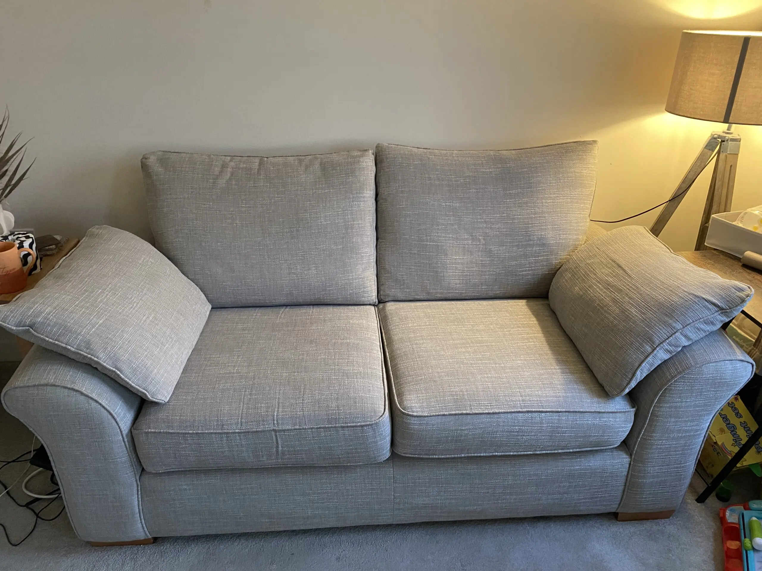 Next Garda Collection Sofa in Boucle Weave Silver - 2 and 3 Seater
