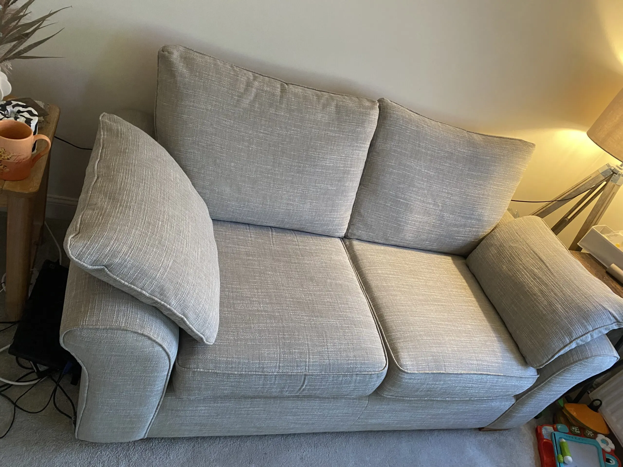 Next Garda Collection Sofa in Boucle Weave Silver - 2 and 3 Seater