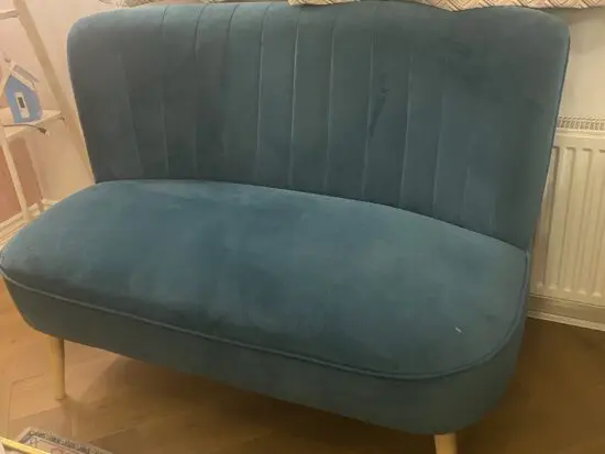 2 seater velvet teal