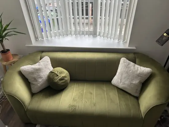 Green 3 seater sofa
