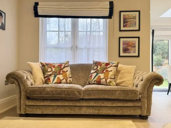 DFS four seater sofax2 and matching pouffe