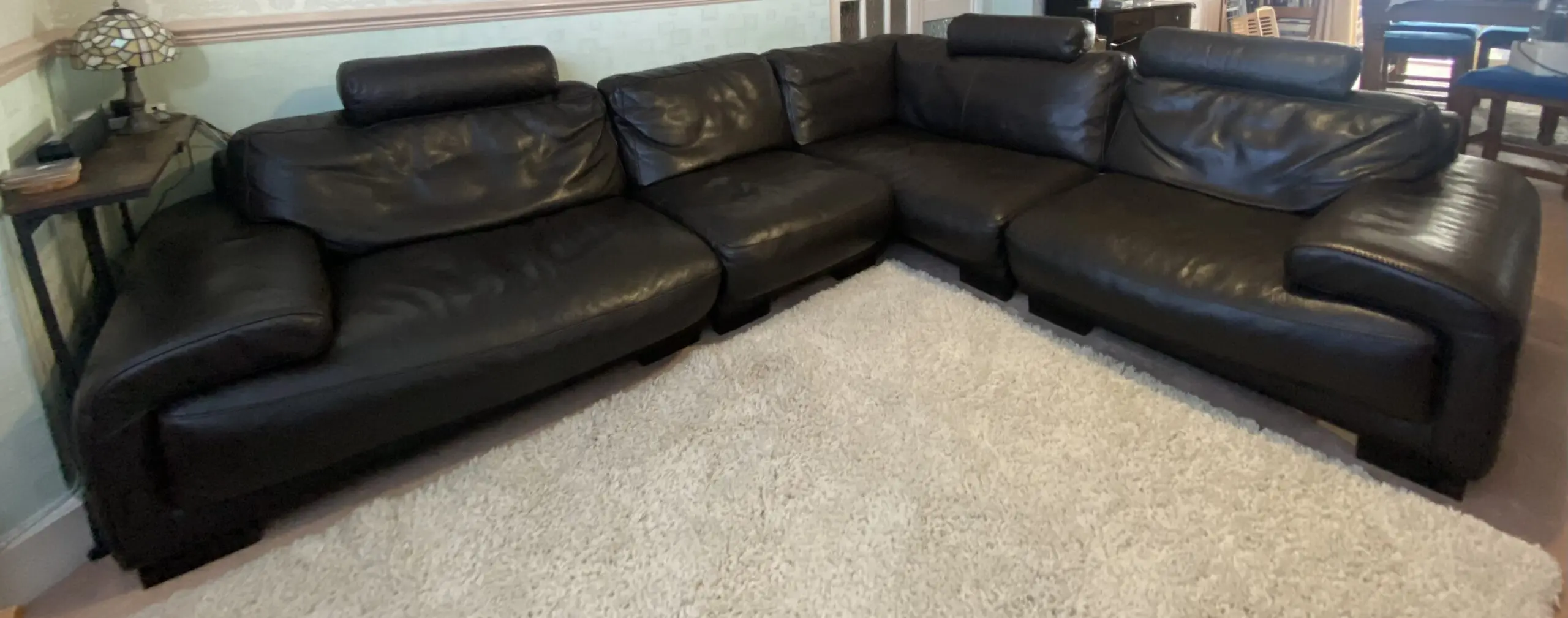 John Lewis Brown Leather Corner Sofa