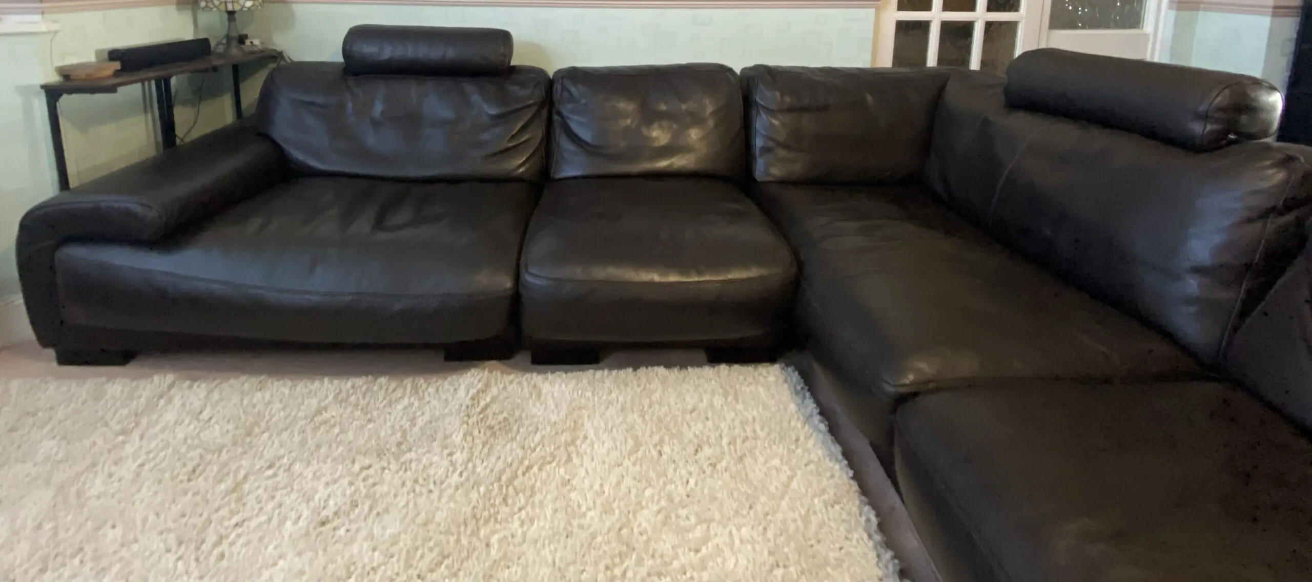 John Lewis Brown Leather Corner Sofa