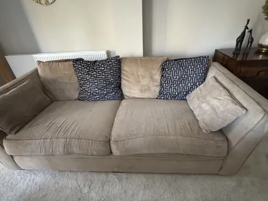 DFS brown 3 seater sofa