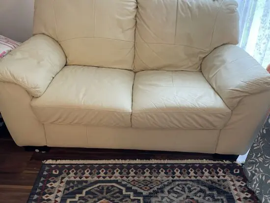 Argos Home Milano Leather 2 Seater Sofa - Ivory