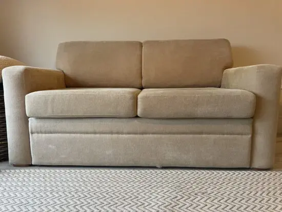 Classic 2-Seater Sofa Bed – Beige Textured Fabric