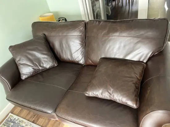 Dark brown NEXT leather sofa