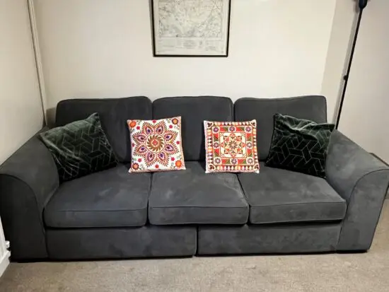 Large Grey DFS 4 seater sofa - split base for easy transport