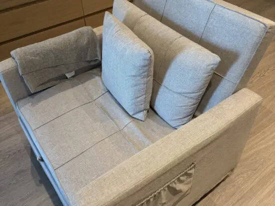 Beige One Seater Sofa Bed